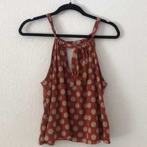 Forever 21 Brown Mandala Tie Sleeveless Blouse Size M